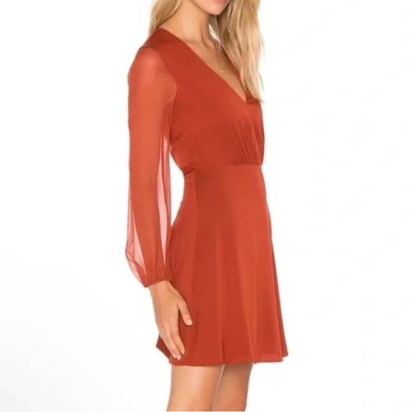 Alice and Olivia Cary Silk Mini Dress Copper Size 6